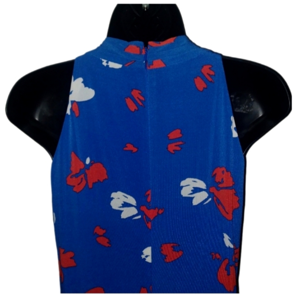 Tahari | Blue Floral Halter Dress - Picture 4 of 5